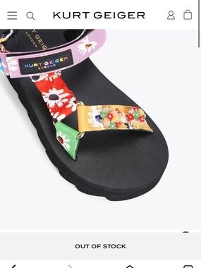 Kurt Geiger Multicolor Floral Beaded Strap Sandals